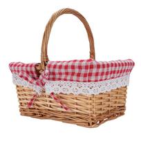 Picnic Basket Detachable Lining Vintage Spacious Capacity Hand Woven Basket for Camping Vegetable Picking