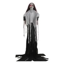 Gyvo dydžio baisi kalbanti raganė animatroninė Helovino dekoracija, aktyvuojama akių šviesa, judantis burna A #1