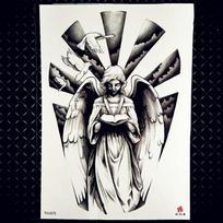 1 vnt Black Angel Wings laikinos tatuiruotės moterims Menas netikras tatuiruotės popierius Dievo mirties kaukolės totemo tatuiruotės