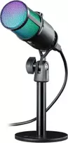 Defender GLOW GMC 400 laidinis mikrofonas su stovu STREAM srautinis RGB USB