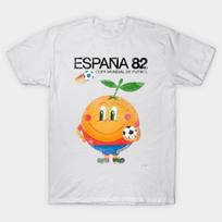 Men Black Print T-shirt Espana 82 No-Cut Transfer Paper Print Cotton Tshirt S balta