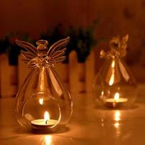 Angel Glass Tea Light Candle Holder Home Party Decor Candlestick Storage Holders 1pc