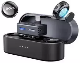 BOYA BOYALINK 3-02 belaidžiai mikrofonai 2.4GHz USB-C - Juodas