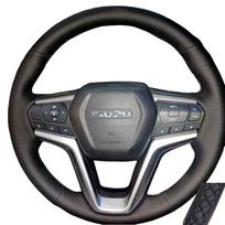 Automobilio vairo apdangalas Isuzu D-MAX 2021 2022 m. Rankomis siūtas mikropluošto odos Originalus vairo pynimas