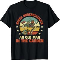Sodininko Juokingas Sodininkavimas Senas Vyras Sode Augalo Dovana Unisex Marškinėliai 2XL brown