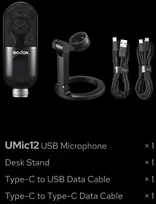 Mikrofonas - Godox UMic12 USB kondensatorinis kardioidinis su ausinių lizdu juodas