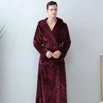 Rudens žiemos nauji koralinio vilnos chalatai su gobtuvu vonios chalatas naktiniai moterims minkšti miego drabužiai mylintiems ilgas kimono chalatas storesni miego drabužiai M
