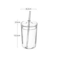 450 ml stiklinė su dangteliu ir šiaudeliu, skaidrios gėrimų stiklinės sultims, vandeniui ir šaltai kavai, puodeliai, gėrimų indai, puodelis, vandens butelis 450ml