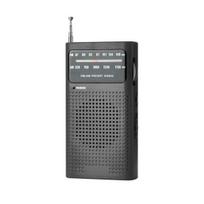 Nešiojamas radijas su 3,5 mm ausinių lizdu, aiškiu stereo garsu, lengvai naudojamas, maitinamas baterijomis, nešiojamas AM/FM radijas juoda