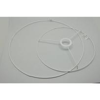 Ens. Armature abat-jour suspension conique Ø25 x Ø40 cm balta