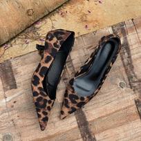 2025 Spring Vintage Women Leopard Pumps Shoes Pointed Toe Slip on Shoes Concise Office Lady Shoes 34 ruda
