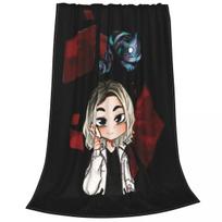 Cute Chishiya Anime Blanket Cover Alice In Borderland Flannel Throw Blankets Summer Air Conditioning Decor Soft Warm Bedsprea# 75X95CM pilka spalva