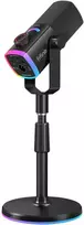 FIFINE AmpliGame AM8 PROS laidinis mikrofonas su stovu ir RGB apšvietimu USB/XLR