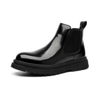 2024 Men's Leather Shoes Korean Trend Comfortable Loafer British Fashion Men High Top Sneakers New Moccasins Zapatos De Hombre 38 juoda