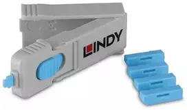 Kompiuterio priedas - LINDY DisplayPort prievado blokavimo raktų rinkinys 4 vnt. mėlynas