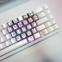 Pearl White Keycap Set 80key PBT Custom Pearlescent Translucent Keyboard Cap Cherry Profile KeyCap for Mechanical Keyboard Gift