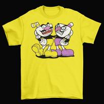 Cuphead Wario and Waluigi T-Shirt Unisex Adult Funny Sizes BrineyBeard Game New 2XL