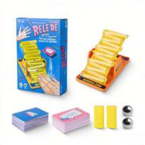 .Board Game Tilt n Shout Swinging Stilt Multiplayer Battle Answering Interactive Table Game Family Party Board Games Kids Toy yellow