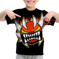 Game Angry Geometry Dash T-Shirt Boy Girls Cartoon 3d Print T-shirts Kids Summer Short Sleeve Casual T Shirt Children Clothing 110