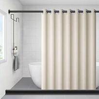 Romaniškas teleskopinis dušo užuolaidos strypas be gręžimo su pastorinta vandeniui ir pelėsiui atsparia linine užuolaida Single Curtain: 100W x 200H