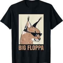 Big Floppa Meme Cat Caracal Cool Funny Cats Caracals Lover T-Shirt S juoda