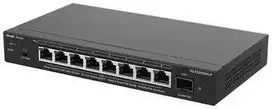 Šakotuvas Ruijie Networks RG-ES209MG-P tinklo komutatorius Valdomas L2 2.5G Ethernet (100/1000/2500) Maitinimas per Eternetą (PoE) Juoda