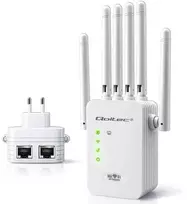Qoltec Stiprintuvas sygnału WiFi | Repeater | Access Point | N300 | 6 anten | 2x RJ45