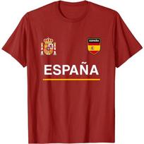 Ispanijos futbolo kamuolys Ispanijos vėliavos marškinėliai - Ispanijos futbolo gerbėjo marškinėliai Ispanijos vėliava Raudona España Grafinis marškinėlis Viršus Espana Palaikymo apranga L