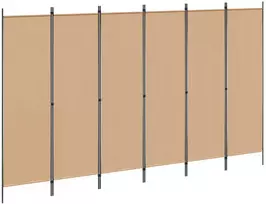 6-skydelio kambario pertvara Smėlio 300 x 180 cm Audinys