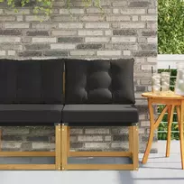 Lauko Vidurinis Sofa Kietas akacijos medis ir tekstilenas Balta