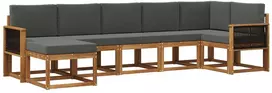 Lauko sofos komplektas 7 vnt. 7 vietos Natūralus ir antracitas