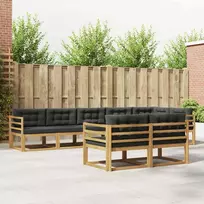 Lauko baldų komplektas Lauko sofos komplektas 6 vnt. 8 vietos Balta ir antracito