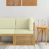 Lauko kampinė sofa Kietos akacijos mediena Balta