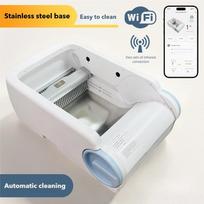 New Auto Self-Cleaning Cat Litter Box Smart WIFI Control Pet Litter Tray Large Space Open Design Cats Toilet
