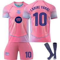 2025-26 Barça Rožinis #10 LAMINE YAMAL Sportinio Treniruočių Džersio Rinkinys su Kojinėmis Paaugliams Vaikams Suaugusiems Individualus Vardas Futbolo Rinkiniai 16