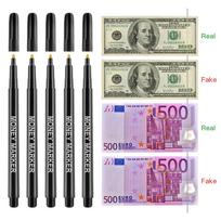 12vnt. Padirbtų pinigų aptikimo žymekliai EURO, USD, RMB ir kitų šalių banknotams, gryniems pinigams, čekiams - Auksinis tikriems, Juodas padirbtiems Greitai ir lengvai gray