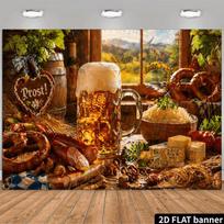 2D Bavarian Beer Party Backdrop, Oktoberfest  Prost!  Photography Banner 47.2x31.5inch/120*80cm