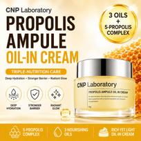 [CNP Laboratory] Propolis Ampule Oil In Cream 50g - Deep Nourishing Face Moisturizer, Ceramic Barrier & Honey Glow, K-Beauty Anti-Aging Cream 50g x 1EA