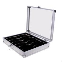 Aluminum Wristwatch Watch Jewellery Display Storage Case Box Showcase 12 Slots sidabras