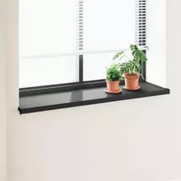 Langų palangė Juoda su medienos tekstūra 140 x 40 x 4,5 cm PVC