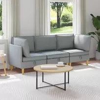 Modulinė sofa su laikymo vieta 3 pcs Šviesiai pilka Audinys