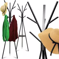 RTO Pastatoma drabužių kabykla metalinė juoda loft 9 kabliukų 180 cm