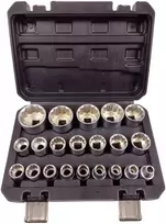 SILVER Sidabrinis Sidabrinis SPLINE galvučių rinkinys 21 vnt. 12-kampės 1/2″ 8-36mm