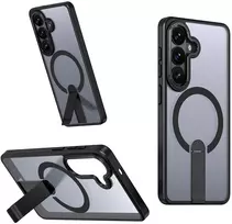 Hurtel Hybrid Armor X dėklas skirtas Samsung Galaxy A36 / A37 with Stand suderinamas su MagSafe – juodos spalvos