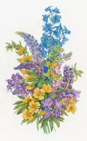 Oven Kryželiu siuvinėjimo rinkinys „Lubinai“ 27×44 cm, gėlių paveikslas