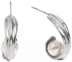Troli Elegant steel earrings with synthetic pearls