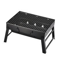 Nešiojama anglies kepsninė Nerūdijančio plieno Mažas Mini BBQ įrankių rinkinys Lauko gaminimui Stovyklavimui Iškylai Paplūdimiui Nešiojama BBQ juoda