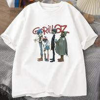 Music Band Gorillaz PUNK ROCK T Shirt Unisex Unisex Summer 90s O-neck Cotton Short Sleeve T-shirts Clothes Vintage Y2K Clothing Tee M