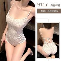 Sexy female sleeveless pure desire wind suspender onesie floral girl wind sweet girl erotic underwear slim fit All [wearable weight: within 65kg]