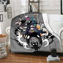 Animacinis žaidimas Hollow Knight 3D spausdintas pledas, minkštas ir patogus šiltas pledas, naudojimui lovoje, sofai, lauko kelionėms dangalas#(1) 75X95CM pilka spalva